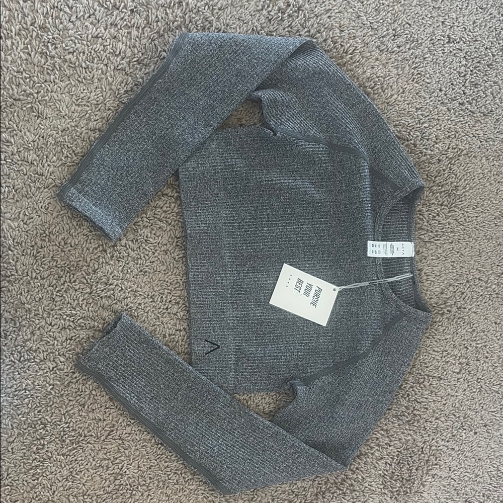 Gray Long Sleeve Women's Top